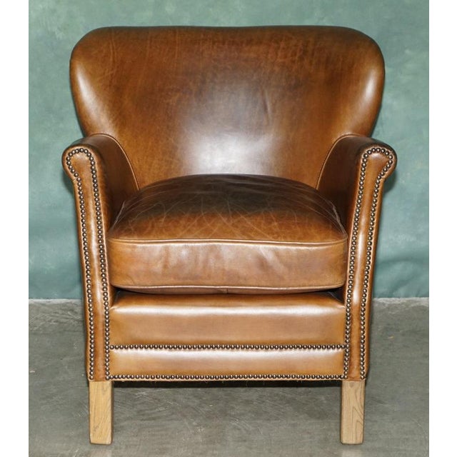 Superb newly made traditional English-style club armchair, individually finished to capture the wonderfully mellow...