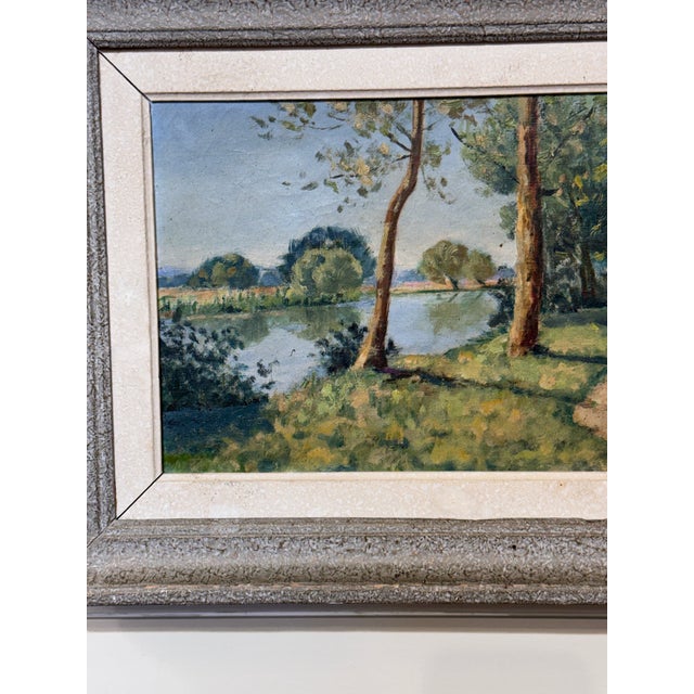 1950s Path on a Sunny Day Oil Painting For Sale - Image 4 of 5