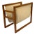 Vintage Danish Modern Teak & Linen Double Pocket Magazine Holder For Sale