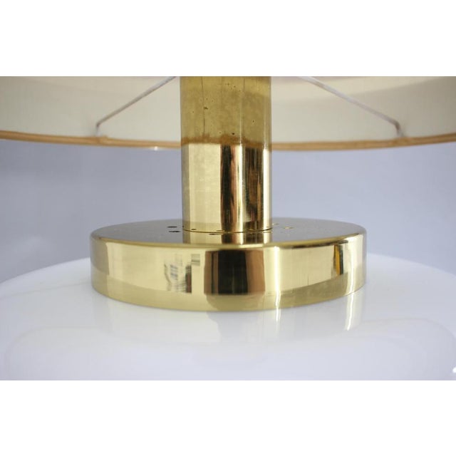 Large Glass and Brass Table Lamp, Italy, 1970s For Sale - Image 6 of 17
