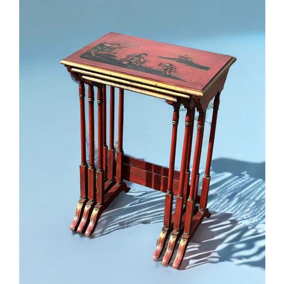 Edwardian Red Nesting Tables, Set of 3 For Sale - Image 12 of 18