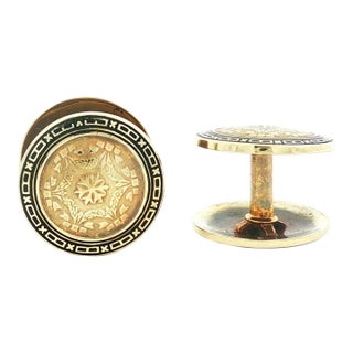Vintage Deco Style Allsopp-Bliss Button Style Enameled Cufflinks, A Pair For Sale