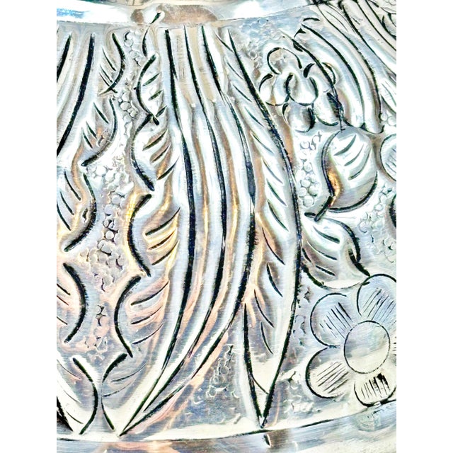 Metal Vintage Silver Colored Metal Compote For Sale - Image 7 of 9