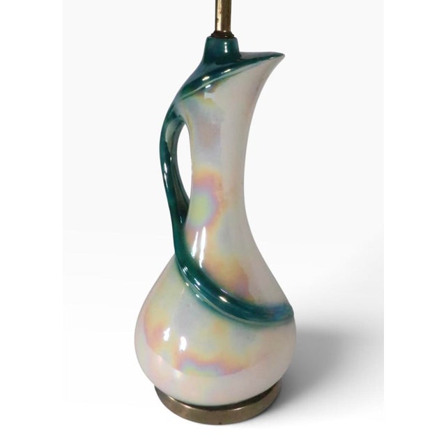 Mid 20th Century Hollywood Regency Ewer Form Ceramic Table Lamp For Sale In New York - Image 6 of 6