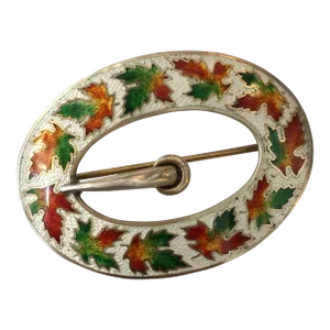 Circa 1904 Sterling Enamelware Belt Buckle Brooch