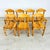 Dimensions: H 35” x W 18.5” x SD 18” x SH 18.5” Set of 7 Brutalist dining chairs in solid pine attr. to Rainer Daumiller,...