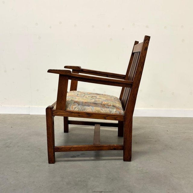 Dutch Hague School Art Deco Oak Armchair, 1920s For Sale - Image 9 of 16