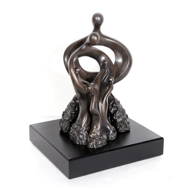 Metal Nili Carasso Abstract Family Bronze Sculpture For Sale - Image 7 of 10