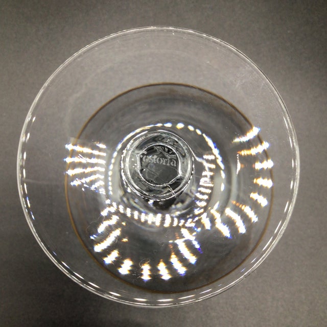 Glass Fostoria Golden Lace Champagne/Sherbet Etched Crystal Coupes With Gold Rim - Set of 6 For Sale - Image 7 of 12