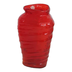 Consolidated Red Catalonian Triangle Shaped Vase Arthur James Galleries