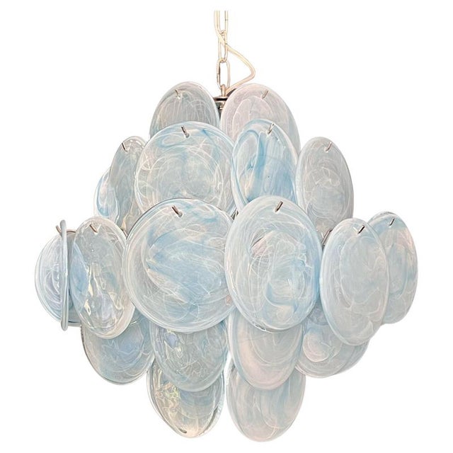Italian Murano Glass Disc Chandeliers, 1990, Set of 2 For Sale - Image 13 of 15