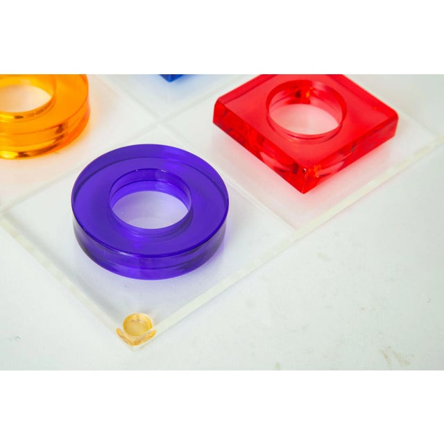 Red Vintage Haziza Jewel Toned Lucite Tic Tac Toe Game, 1970's For Sale - Image 8 of 13