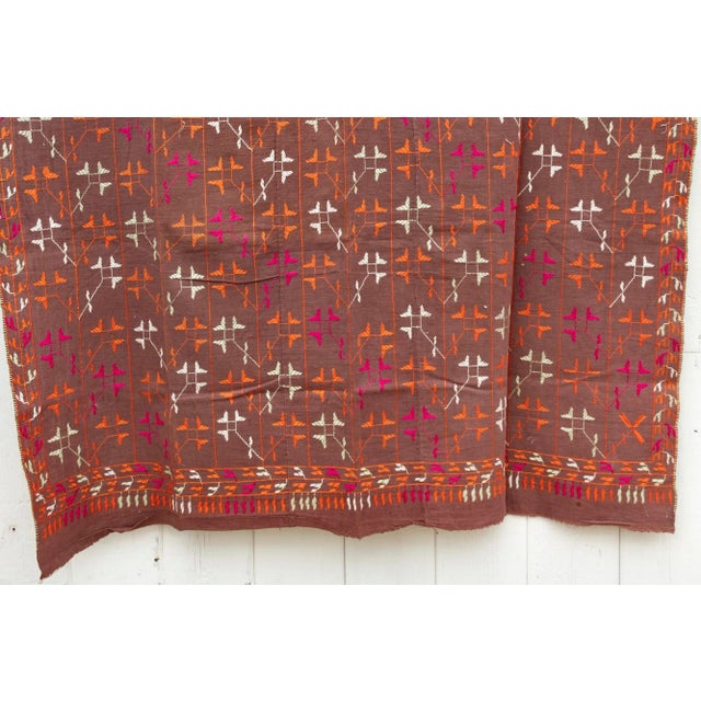 Indian Mid-Century Punjabi Phulkari Throw For Sale - Image 3 of 9