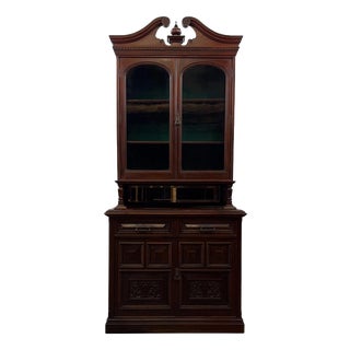 Antique 19th Century Victorian Mahogany Bookcase For Sale