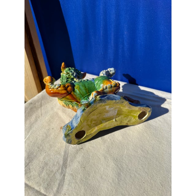 1970s Asian Style Ceramic Foo Dog Sculpture For Sale - Image 9 of 9