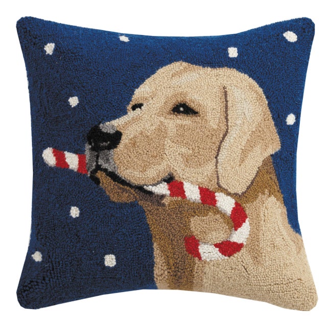 A festive way to spruce up your home for the holidays and winter season! 100% wool hooked throw pillow / accent pillow....
