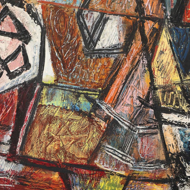 Mid-Century Abstract Textural Composition in Oil on Canvas Painting by Louis Schanker For Sale - Image 11 of 18