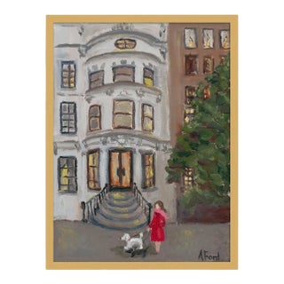 The House on 82nd Street by Alice Ford in Pale Gold Frame, Small Art Print For Sale