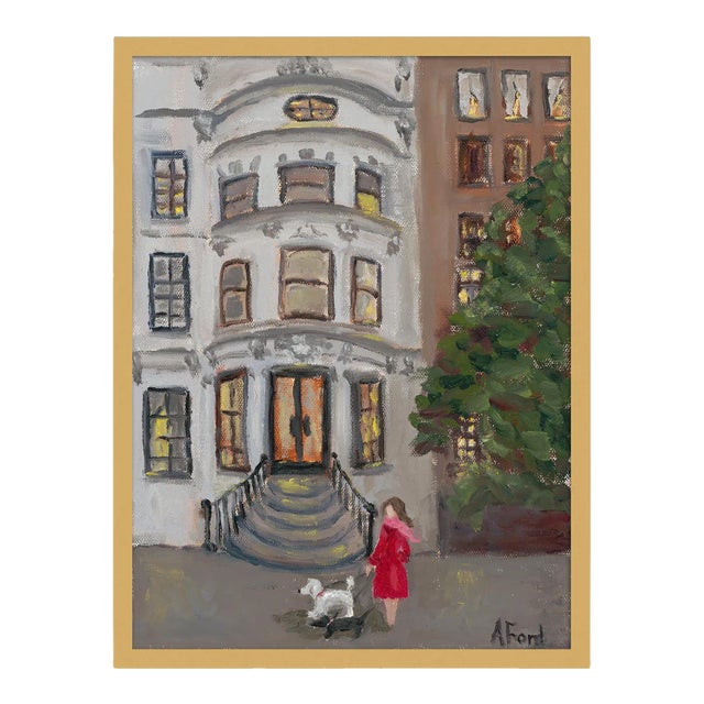 The House on 82nd Street by Alice Ford in Pale Gold Frame, Small Art Print For Sale