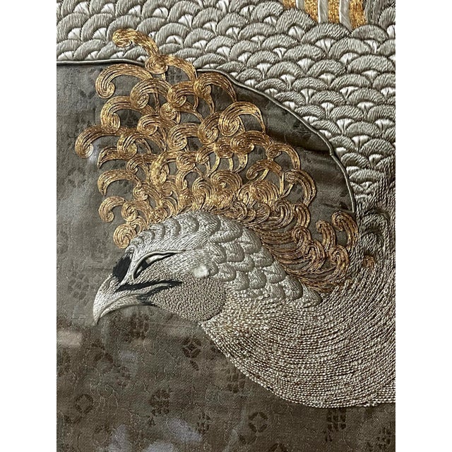 Massive Japanese Embroidery Tapestry Display Box Meiji Period For Sale - Image 17 of 18