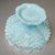 Add a striking touch of vintage charm to your collection with this Fenton Blue Slag Hobnail Candle Bowl. Featuring...
