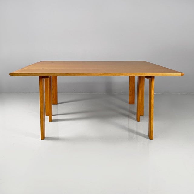 Wood Modern Italian Wood Dining Table with Extensions attributed to Gigi Sabadin, 1980s, Set of 2 For Sale - Image 7 of 18