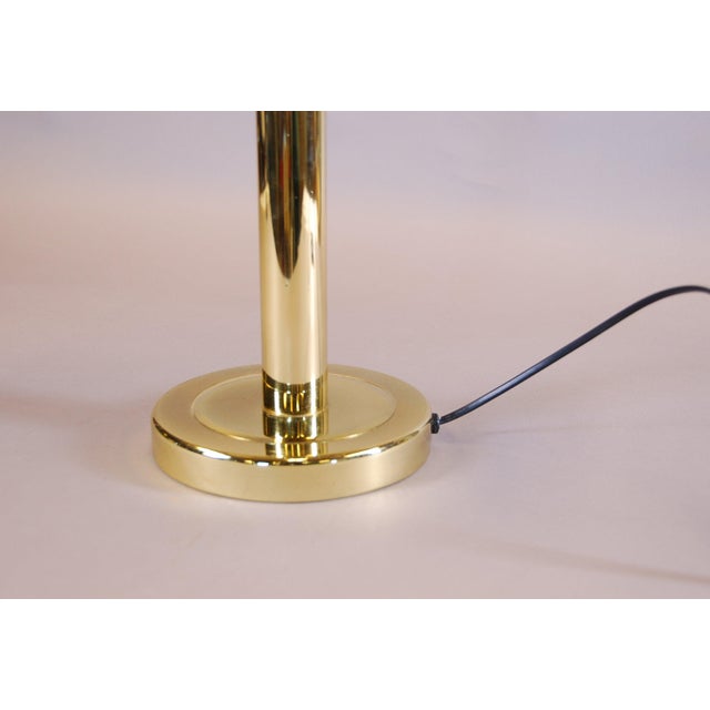 Brass Mushroom Table Lamp with Glass Ring Details, 1990s For Sale - Image 6 of 10