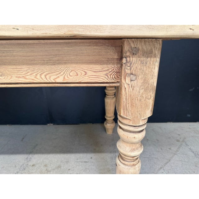 Brown Pine Farmhouse Dining Table, 1940 For Sale - Image 8 of 12