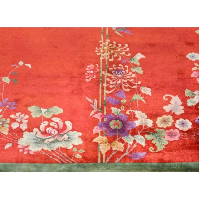 Textile 1920s Early 20th Century Chinese Art Deco "Four Seasons" Rug For Sale - Image 7 of 13