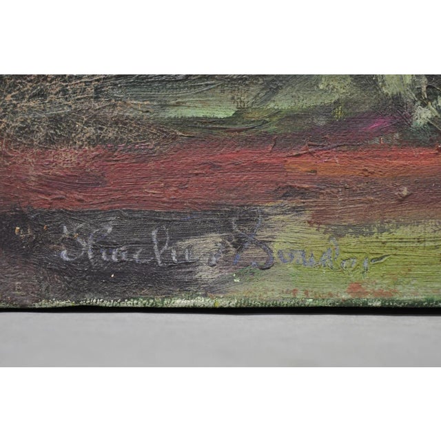 Orange Vintage 1960's Oil on Canvas Southwestern Landscape Painting, Signed Souder For Sale - Image 8 of 12