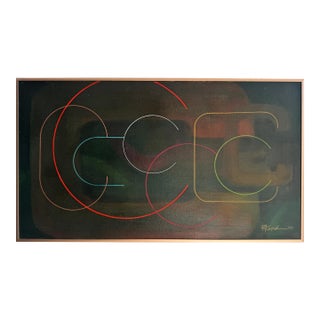 Modern 1993 "An Abstract C" Painting, Signed “Ketchem” For Sale