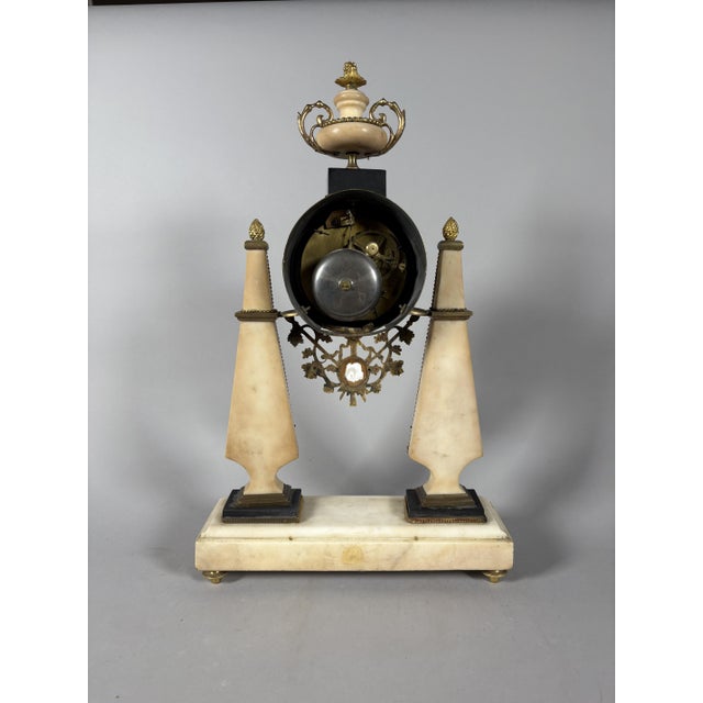 Louis XVI Portico Clock in White Marble and Porcelain from Wedgwood, 1780 For Sale - Image 6 of 8