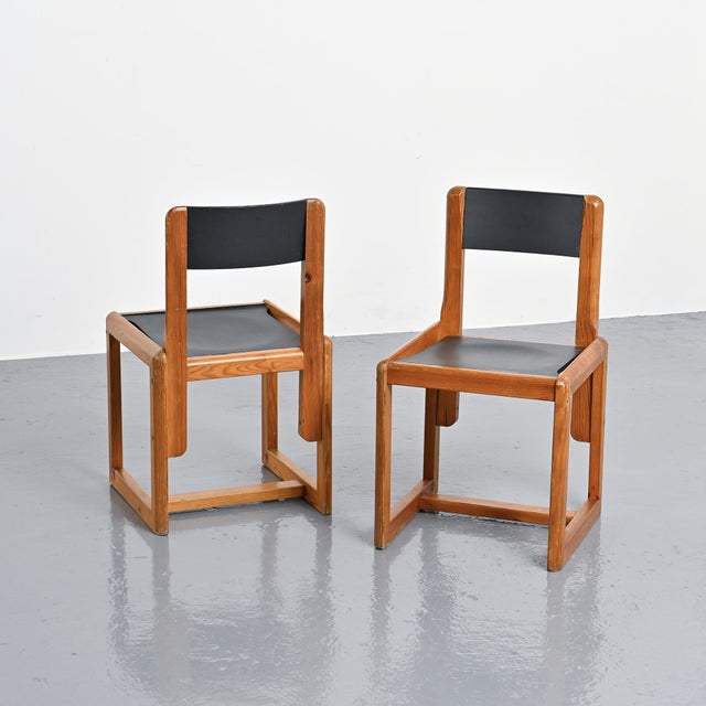 Black French Chairs by André Sornay, 1960, Set of 2 For Sale - Image 8 of 18