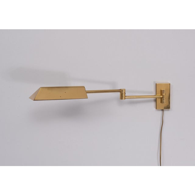 1970s Brass Swing Arm Wall Lamp, Germany, 1978 For Sale - Image 5 of 11