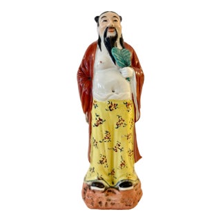 Vintage Chinese Taoist Porcelain Sculpture For Sale