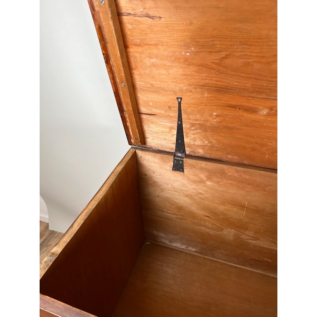 A charming early 19th-century grain-painted pine one-drawer blanket chest, probably from Barnstable, Cape Cod, circa 1820....