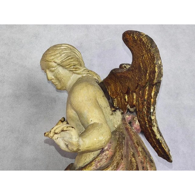 Baroque Altar Angel in Limewood, 1800s For Sale - Image 8 of 10