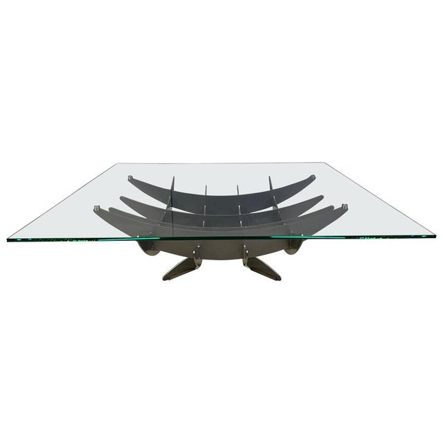 Atlas Coffee Table with Glass by Cattelan, Italy, 1990s For Sale - Image 12 of 12