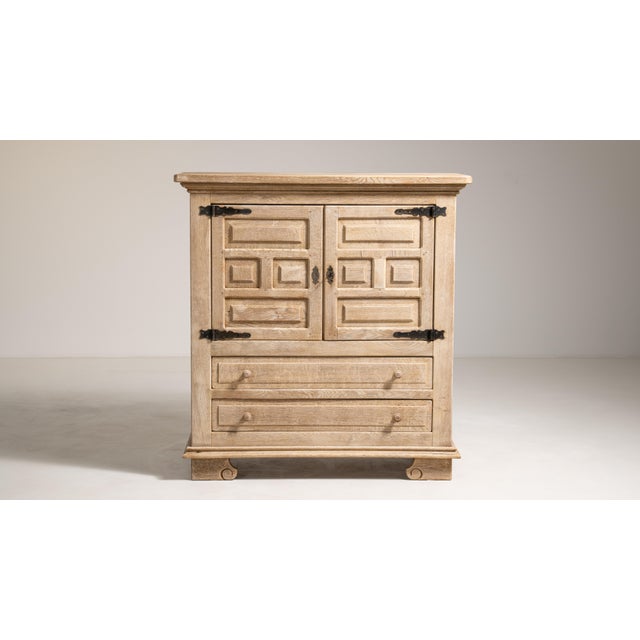 Brown 1970s Brutalist Oak Buffet For Sale - Image 8 of 12
