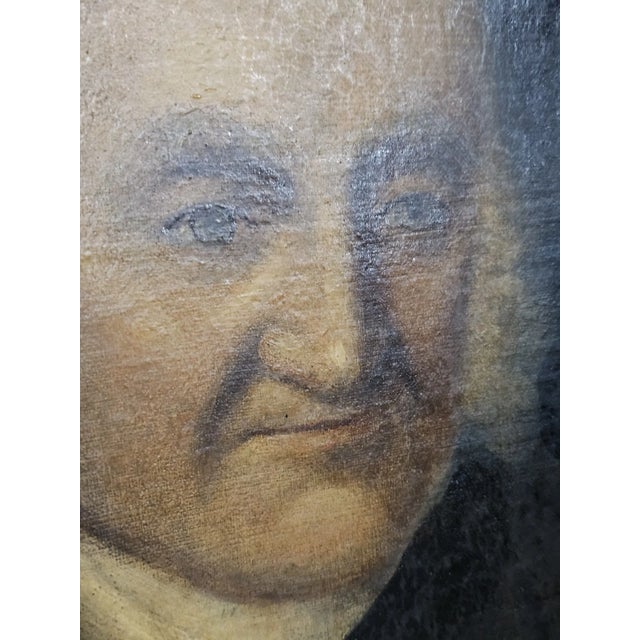 Textile Early 19th Century American Portrait Painting of a Gentleman Period Black Frame For Sale - Image 7 of 12