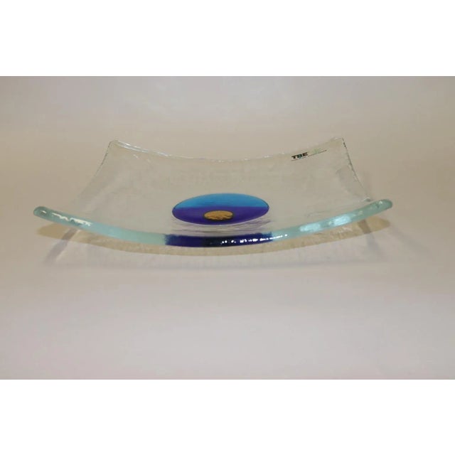 Mid-Century Modern Late 20th Century Mid-Century Murano Hand Cast Glass Dish For Sale - Image 3 of 12