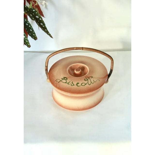 Mid-Century Ceramic and Bamboo Cookie Jar, Italy, 1960s For Sale - Image 9 of 9