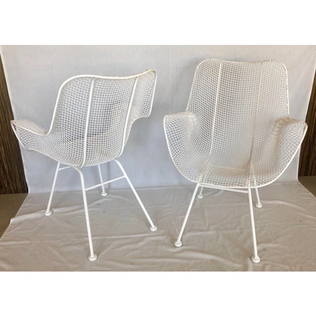 Mid-Century Modern 1960s Vintage White Sculptura Russell Woodard Patio Chairs- A Pair For Sale - Image 3 of 13