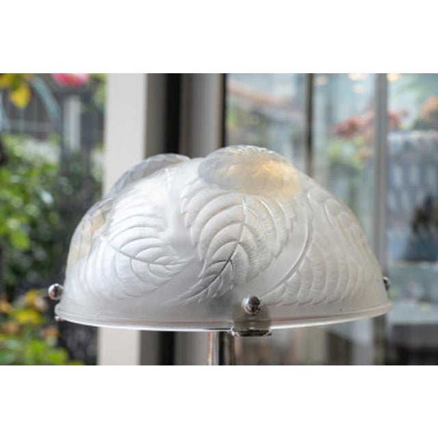 Silver Dahlias Lamps in Opalescent Glass by René Lalique, 1921, Set of 2 For Sale - Image 8 of 10