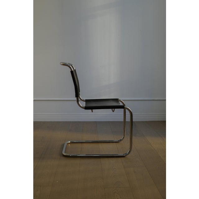 1980s set of S33 dining chairs by Mart Stam for Fasem, Italy. This bauhaus set of 1980s S33 dining chairs by Mart Stam for...