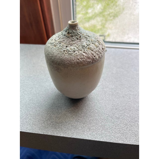 Vintage Lava Glaze Vase Weed Pot Studio Pottery For Sale - Image 4 of 5