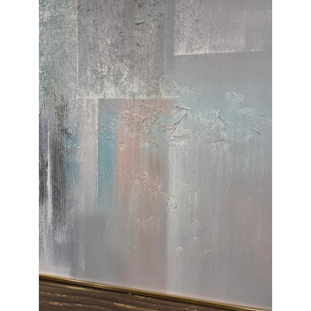 Lee Reynolds Signed Large Abstract Contemporary Painting, Framed, Lilac, Gray For Sale - Image 14 of 17