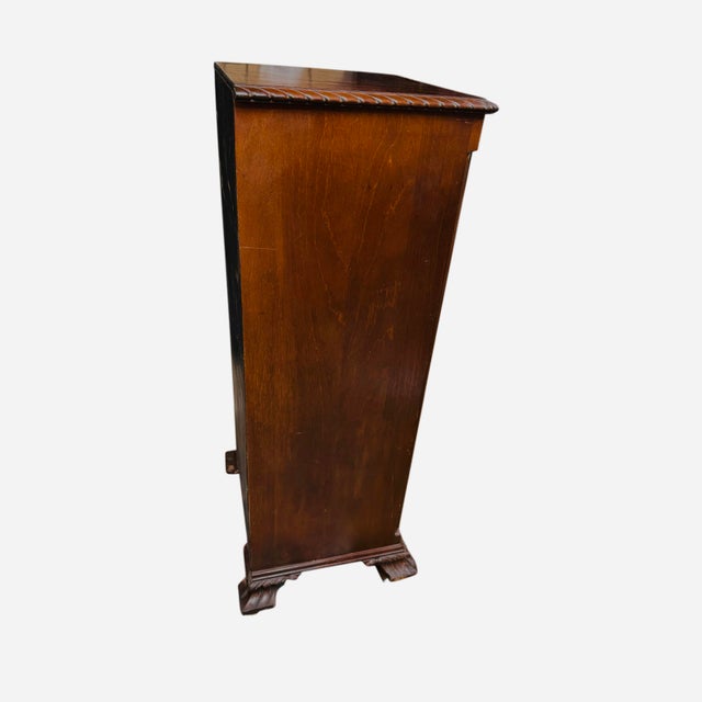 1940s Mahogany Music Cabinet With Flame Wood Front For Sale - Image 4 of 12