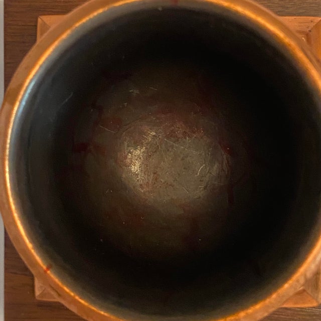 1950’s Solid Bronze Apothecary Mortar and Pestle Mounted on Solid Walnut Presentation Base. For Sale - Image 13 of 13