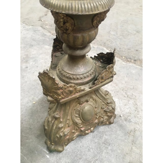 Yellow Italian 19th Century Brass Candle Holders, Set of 2 For Sale - Image 8 of 10